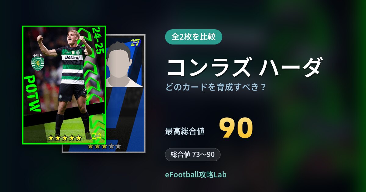 【イーフト】コンラズ ハーダの全カード比較（全2枚）