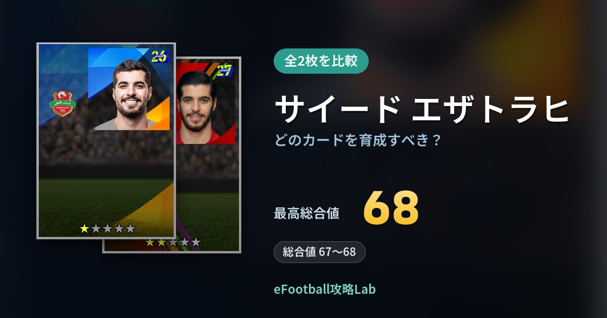 【イーフト】サイード エザトラヒはどのカードを育成すべき？全2枚を比較