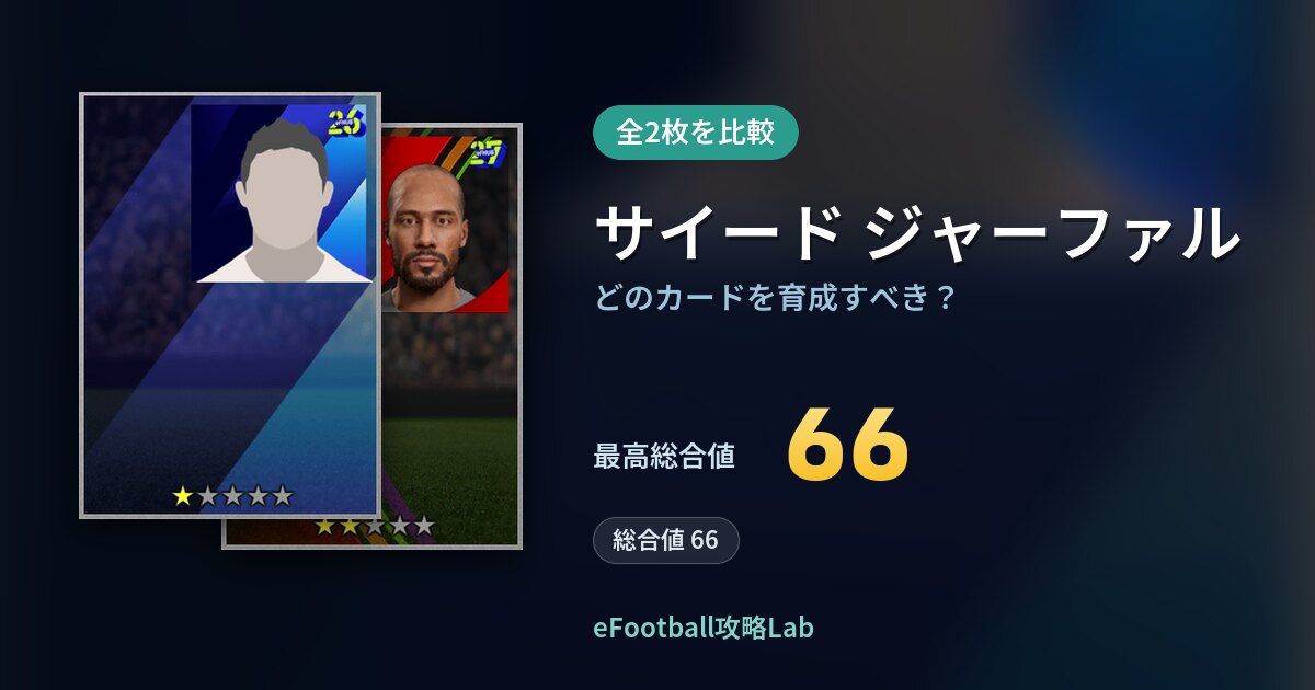 【イーフト】サイード ジャーファルはどのカードを育成すべき？全2枚を比較
