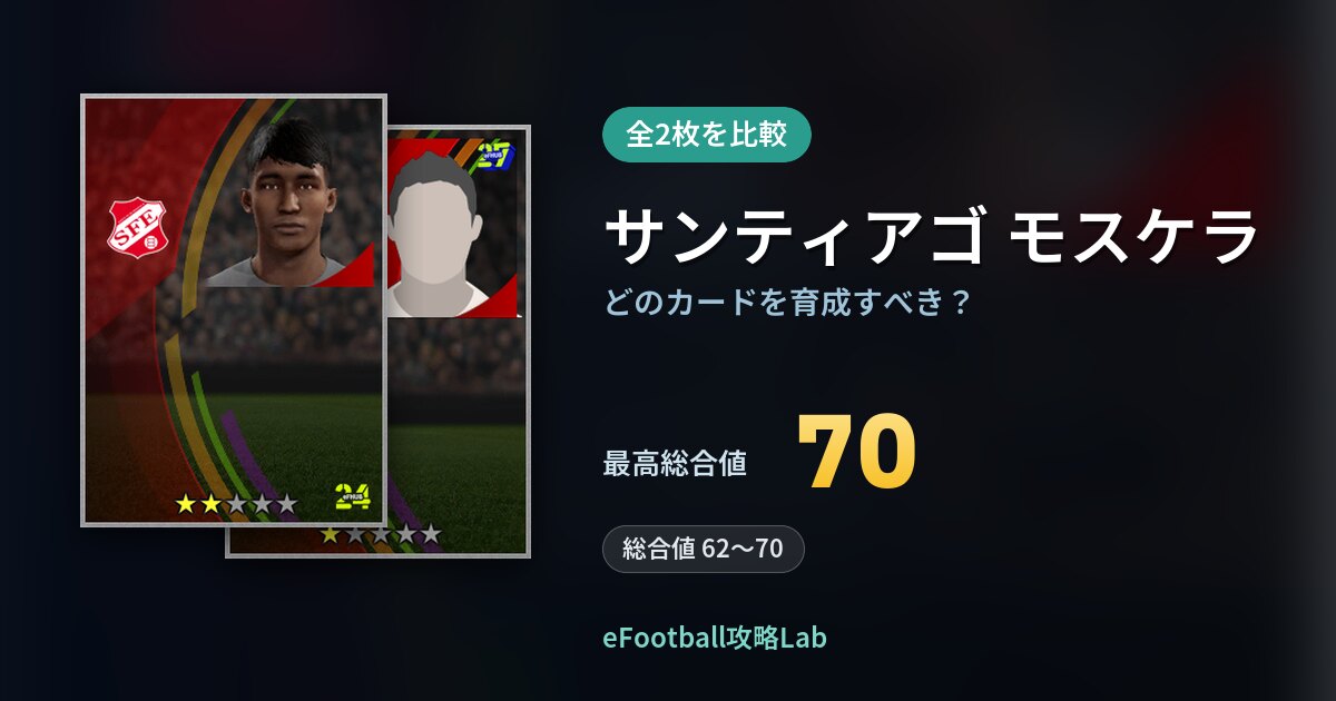 【イーフト】サンティアゴ モスケラはどのカードを育成すべき？全2枚を比較