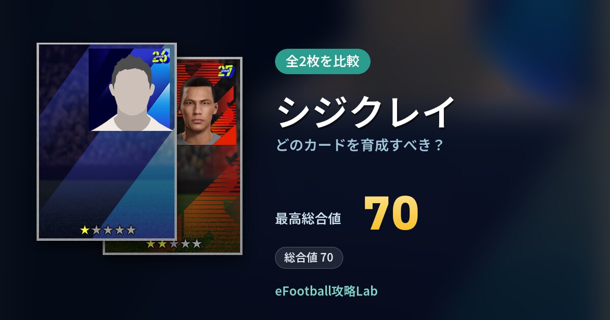 【イーフト】シジクレイはどのカードを育成すべき？全2枚を比較