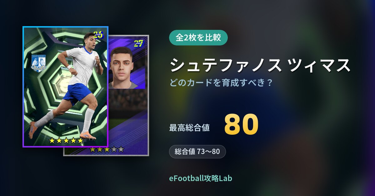 【イーフト】シュテファノス ツィマスはどのカードを育成すべき？全2枚を比較