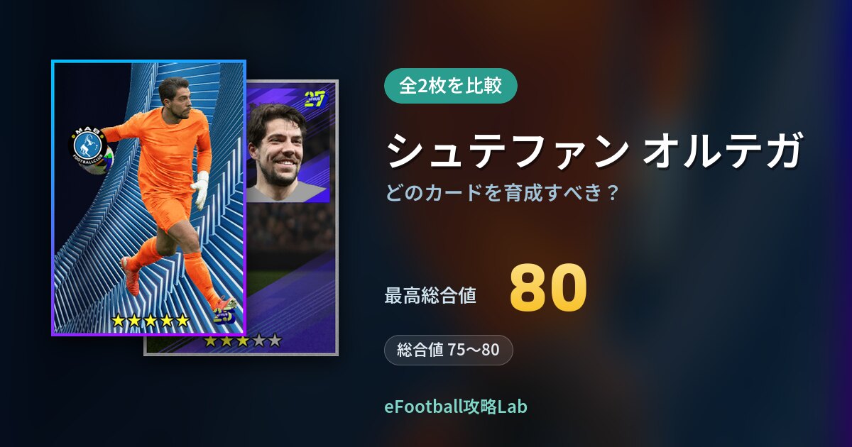 【イーフト】シュテファン オルテガはどのカードを育成すべき？全2枚を比較