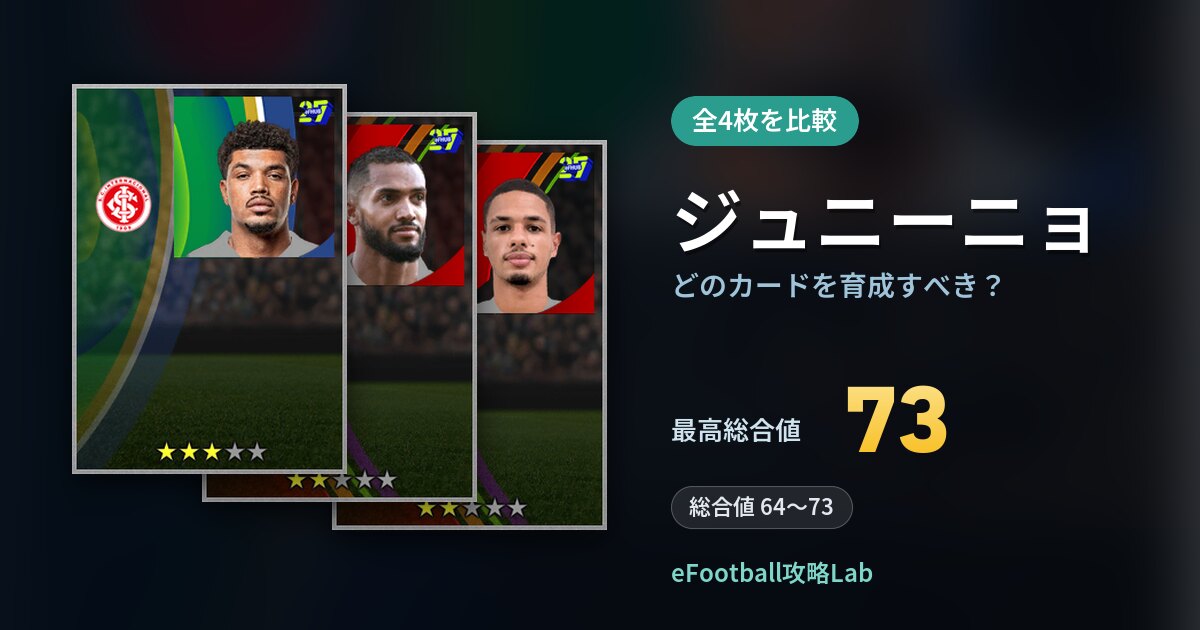 【イーフト】ジュニーニョはどのカードを育成すべき？全4枚を比較