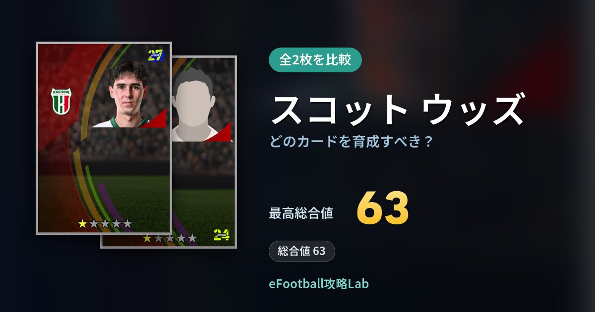 【イーフト】スコット ウッズはどのカードを育成すべき？全2枚を比較
