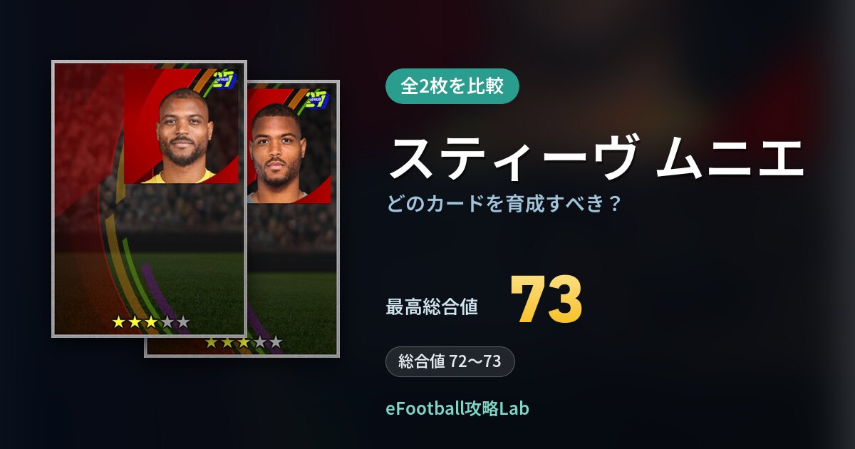 【イーフト】スティーヴ ムニエはどのカードを育成すべき？全2枚を比較