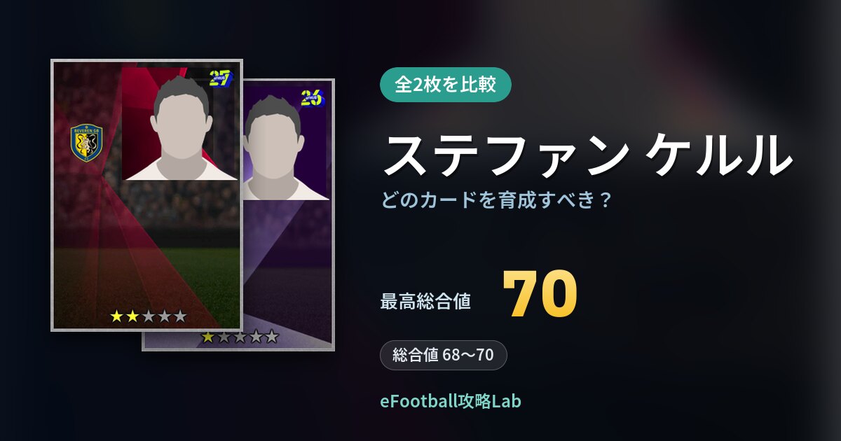 【イーフト】ステファン ケルルはどのカードを育成すべき？全2枚を比較