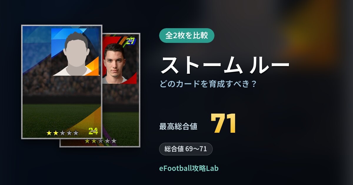 【イーフト】ストーム ルーはどのカードを育成すべき？全2枚を比較
