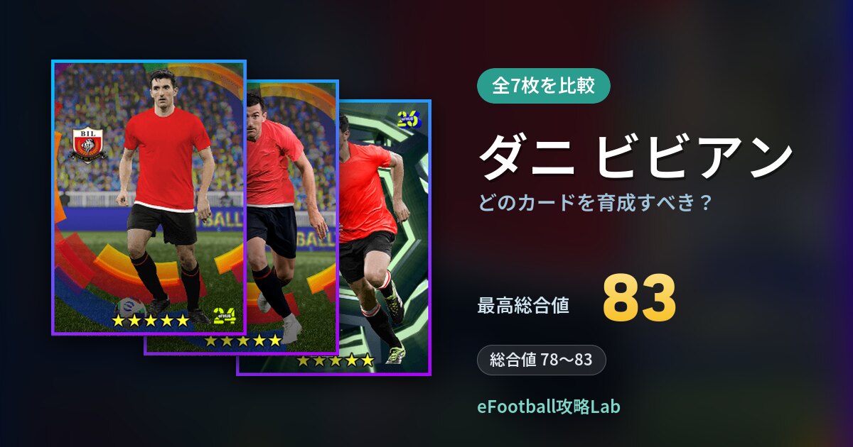 【イーフト】ダニ ビビアンはどのカードを育成すべき？全7枚を比較