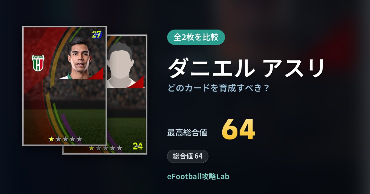 【イーフト】ダニエル アスリはどのカードを育成すべき？全2枚を比較