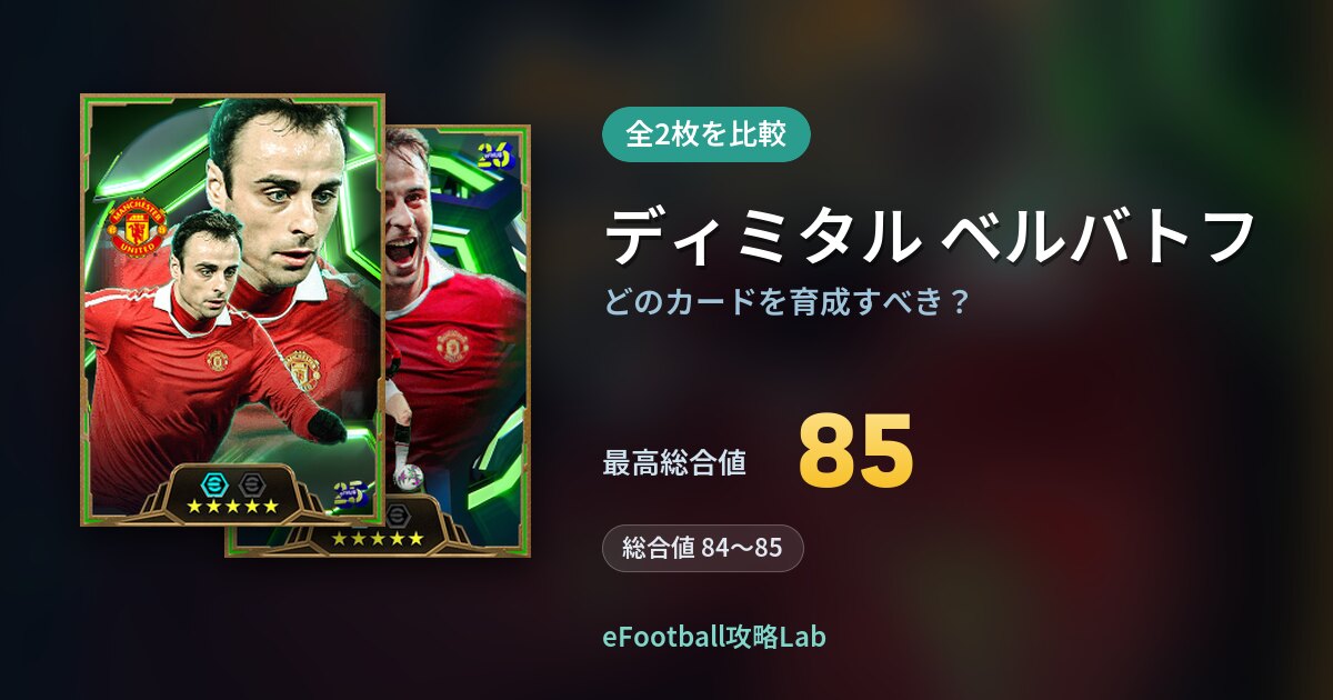 【イーフト】ディミタル ベルバトフはどのカードを育成すべき？全2枚を比較