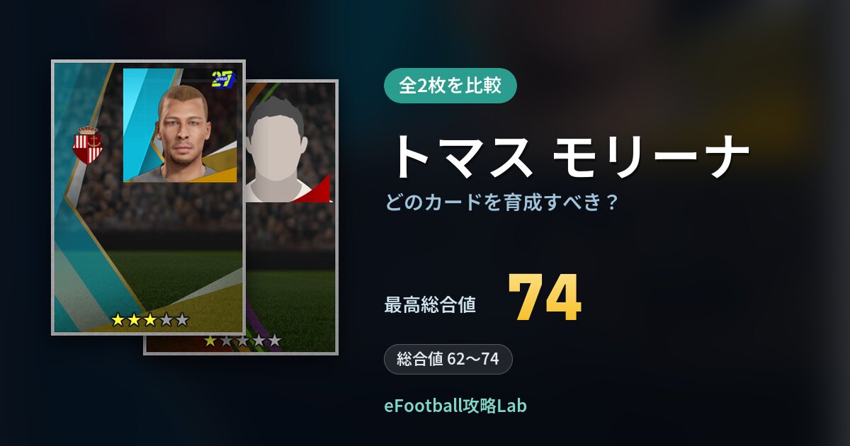 【イーフト】トマス モリーナはどのカードを育成すべき？全2枚を比較