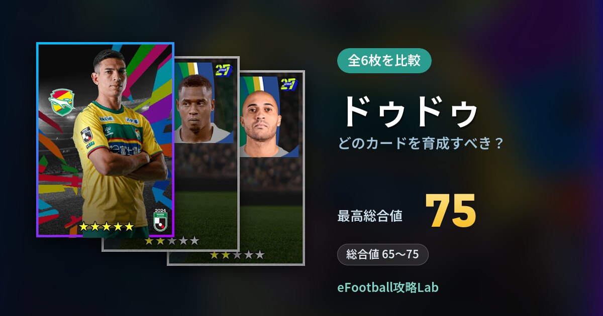 【イーフト】ドゥドゥはどのカードを育成すべき?全6枚を比較