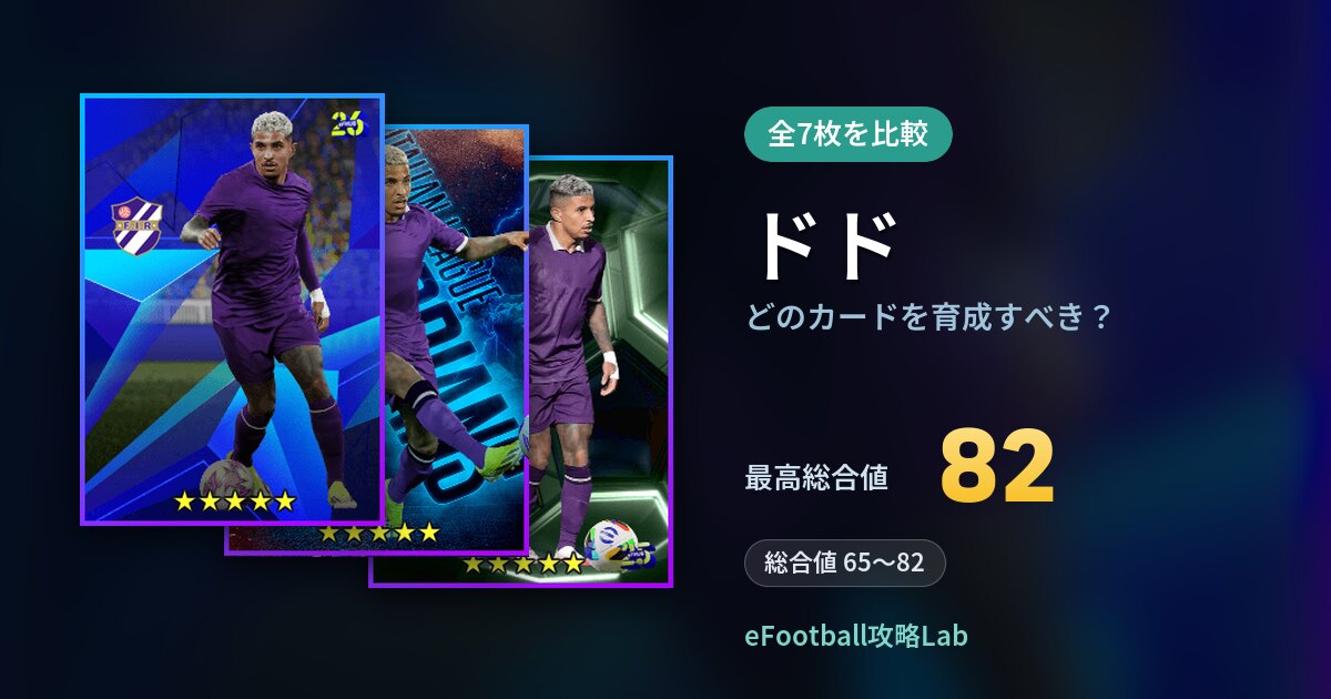 【イーフト】ドドはどのカードを育成すべき?全7枚を比較