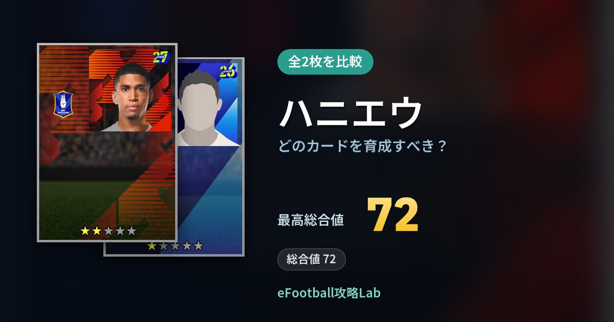 【イーフト】ハニエウはどのカードを育成すべき?全2枚を比較