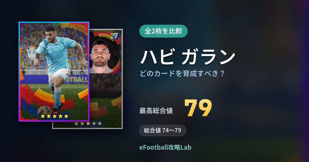 【イーフト】ハビ ガランはどのカードを育成すべき？全2枚を比較