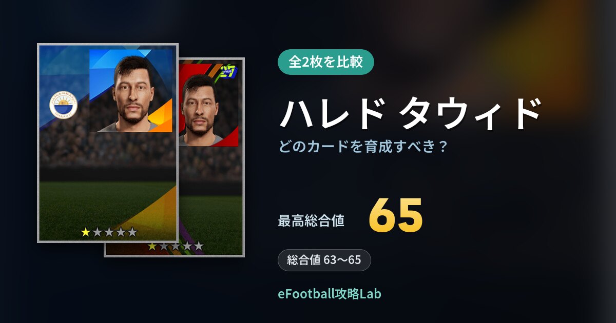 【イーフト】ハレド タウィドはどのカードを育成すべき?全2枚を比較