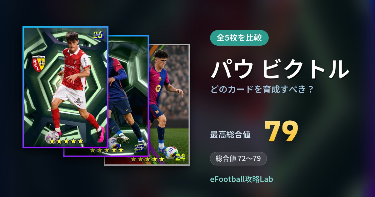 【イーフト】パウ ビクトルはどのカードを育成すべき？全5枚を比較