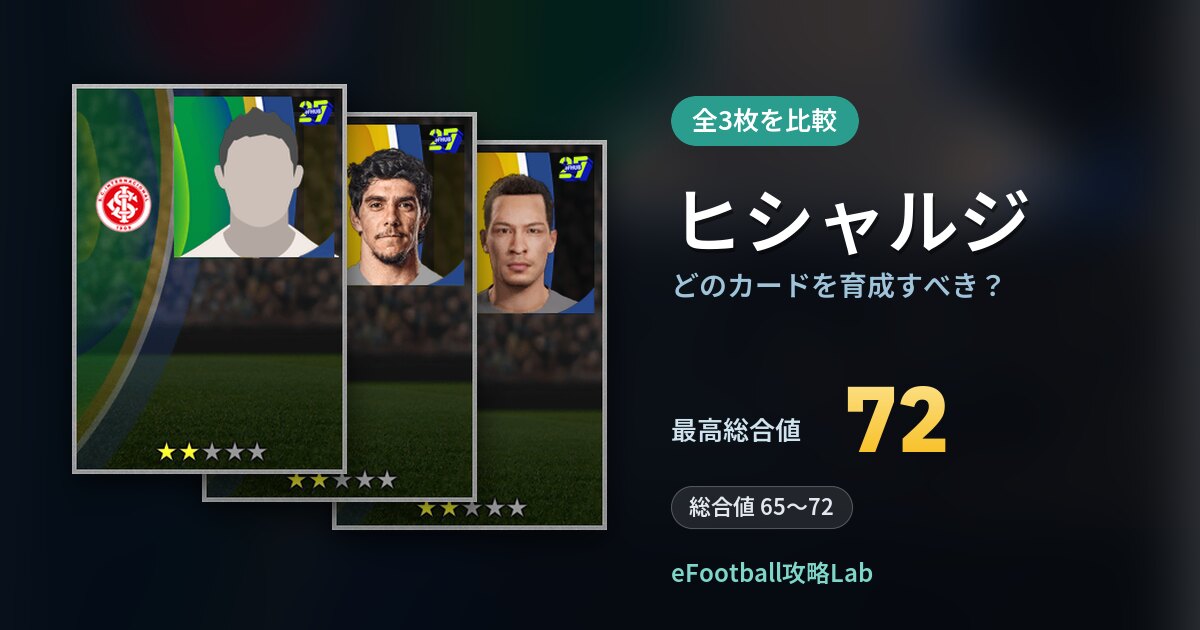 【イーフト】ヒシャルジはどのカードを育成すべき？全3枚を比較