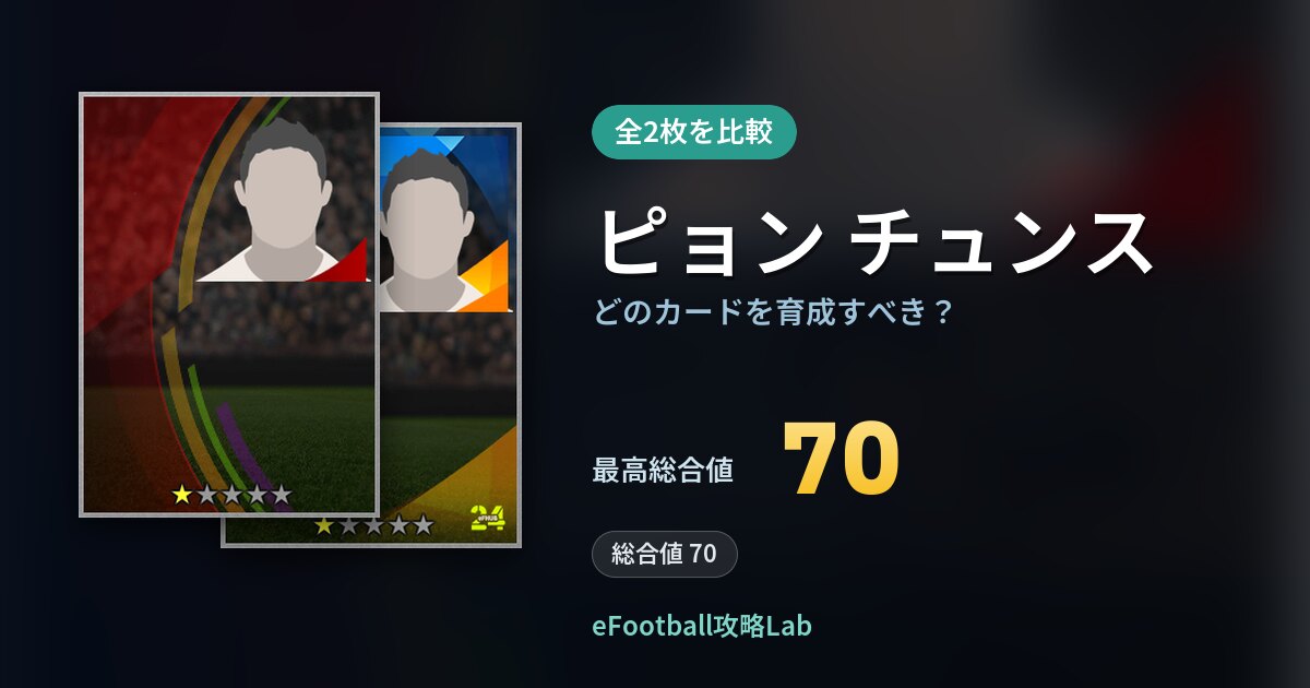 【イーフト】ピョン チュンスはどのカードを育成すべき？全2枚を比較
