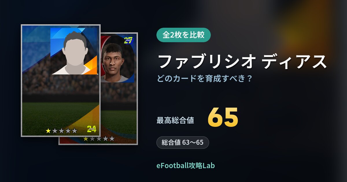 【イーフト】ファブリシオ ディアスはどのカードを育成すべき？全2枚を比較