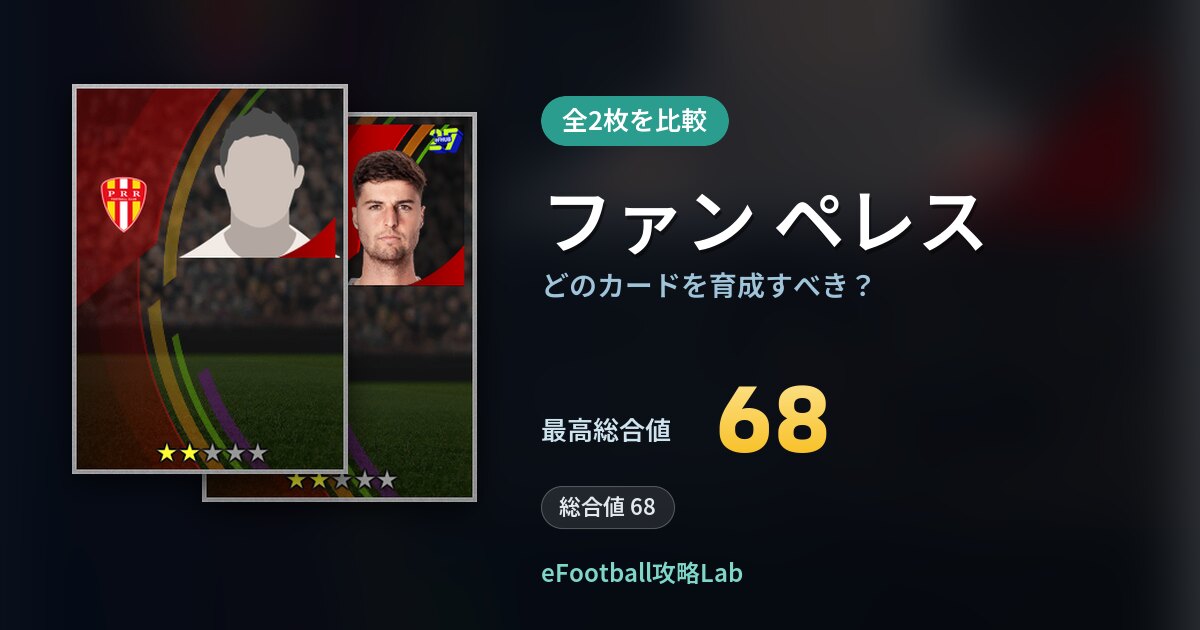【イーフト】ファン ペレスはどのカードを育成すべき？全2枚を比較