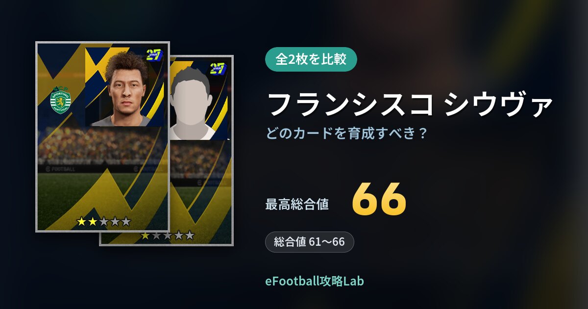 【イーフト】フランシスコ シウヴァはどのカードを育成すべき？全2枚を比較