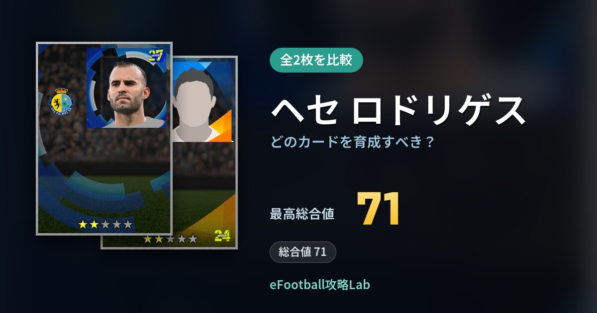 【イーフト】ヘセ ロドリゲスはどのカードを育成すべき?全2枚を比較