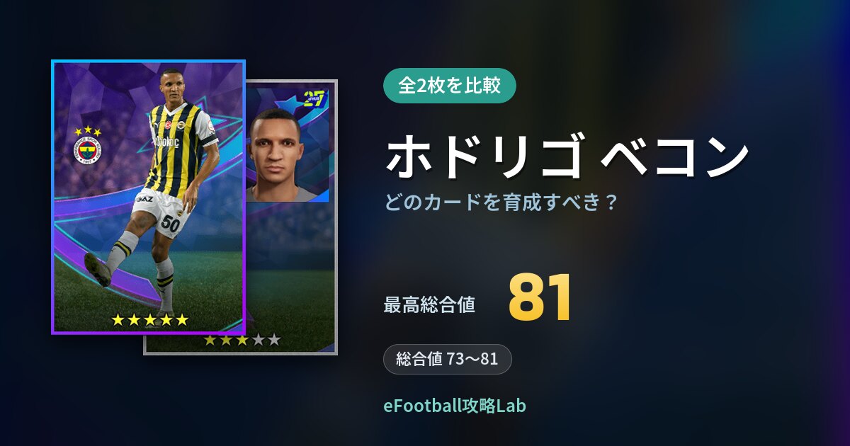 【イーフト】ホドリゴ ベコンはどのカードを育成すべき？全2枚を比較