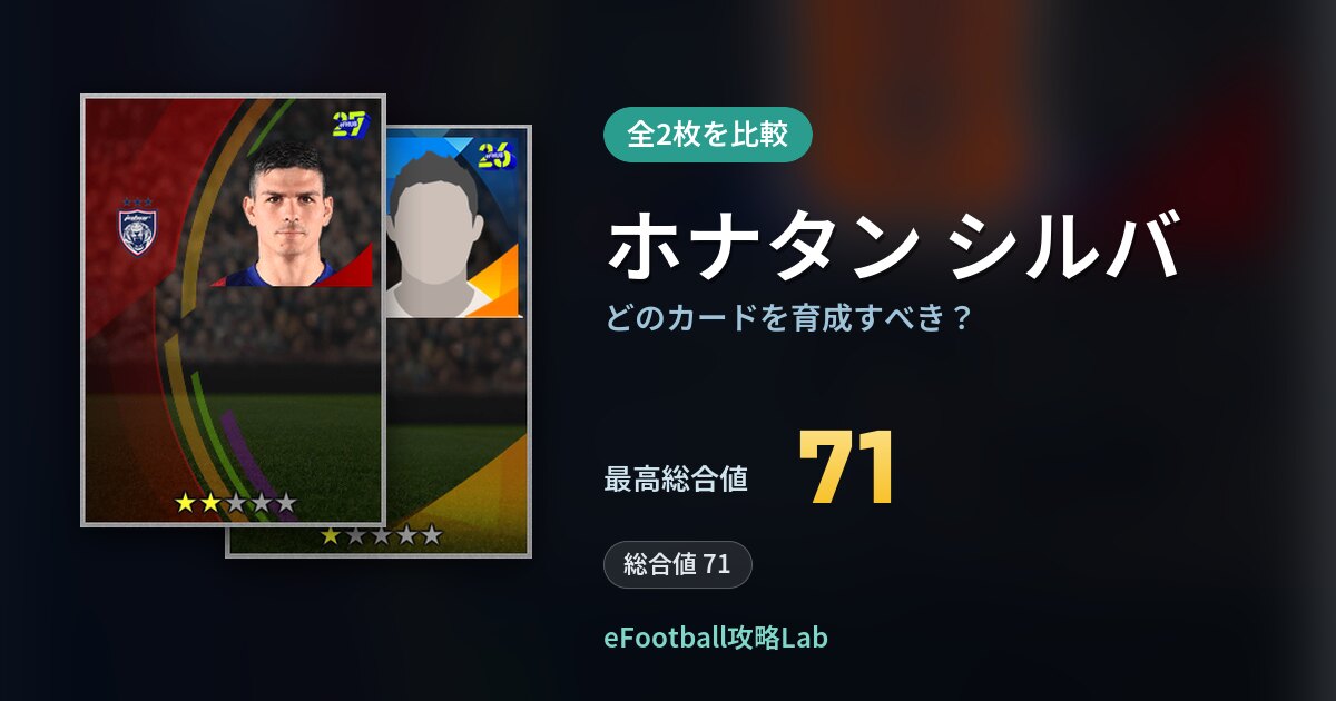 【イーフト】ホナタン シルバはどのカードを育成すべき？全2枚を比較