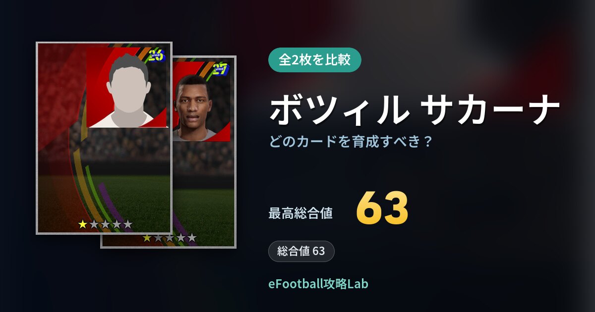 【イーフト】ボツィル サカーナはどのカードを育成すべき？全2枚を比較
