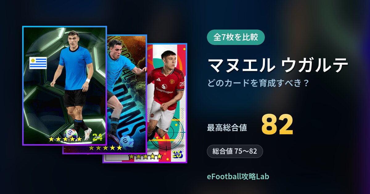 【イーフト】マヌエル ウガルテはどのカードを育成すべき?全7枚を比較