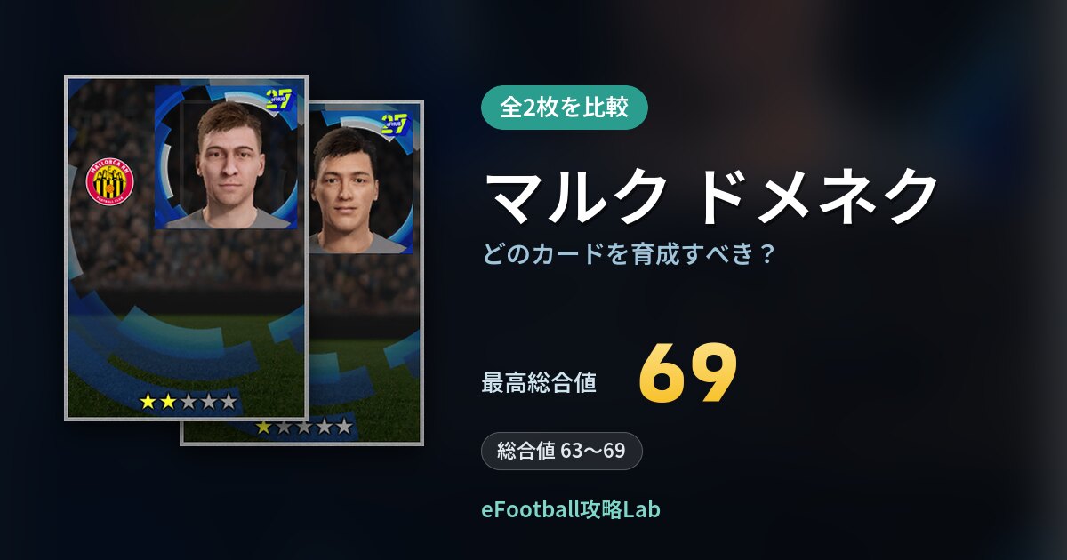 【イーフト】マルク ドメネクはどのカードを育成すべき？全2枚を比較
