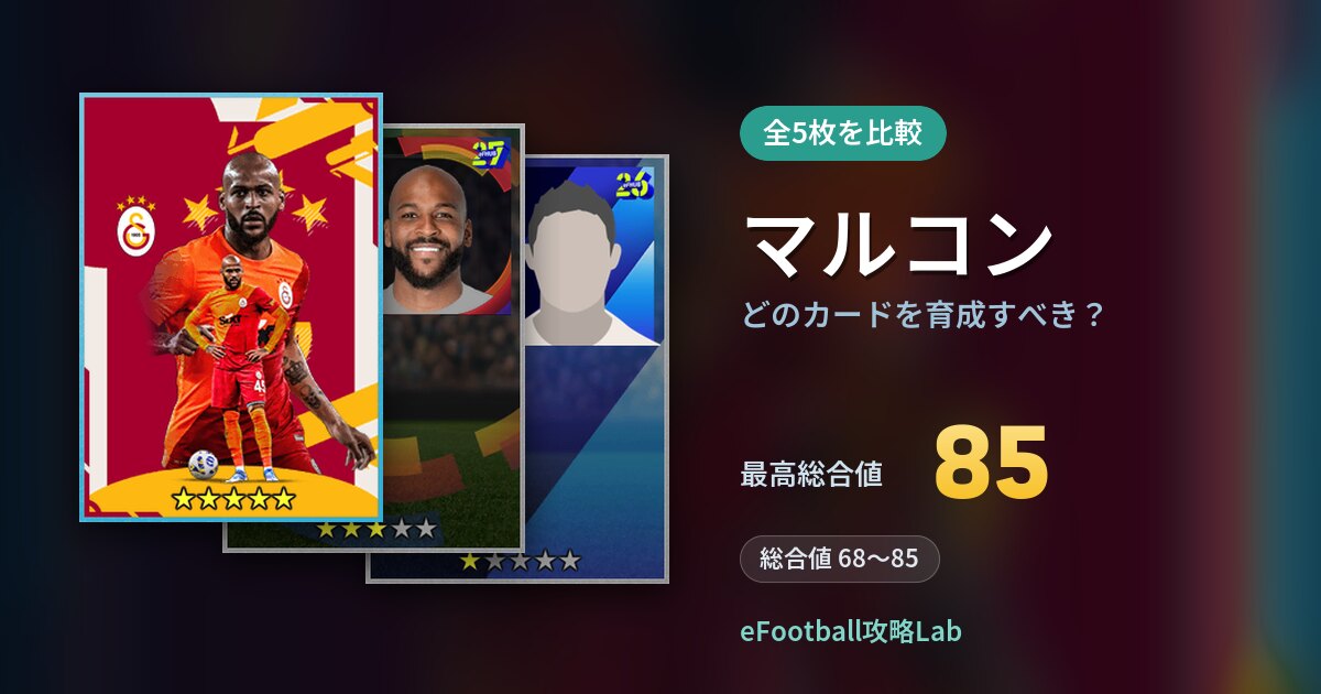 【イーフト】マルコンはどのカードを育成すべき？全5枚を比較