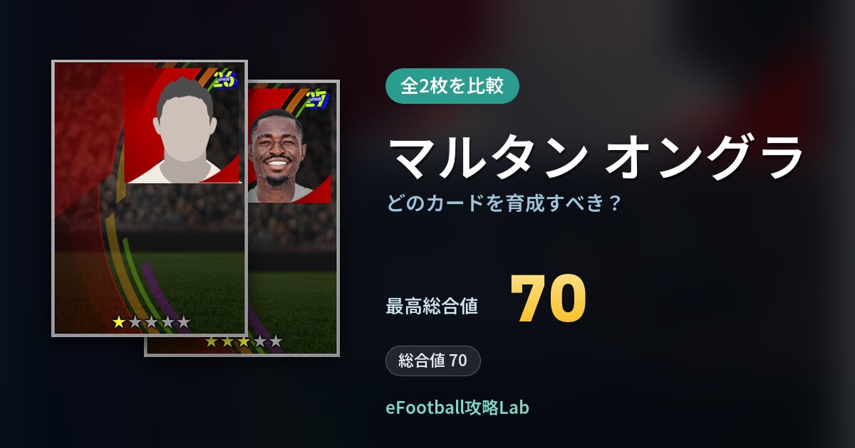 【イーフト】マルタン オングラはどのカードを育成すべき？全2枚を比較
