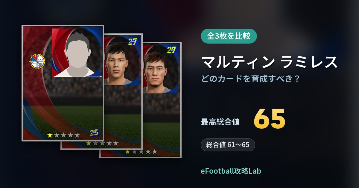 【イーフト】マルティン ラミレスはどのカードを育成すべき？全3枚を比較