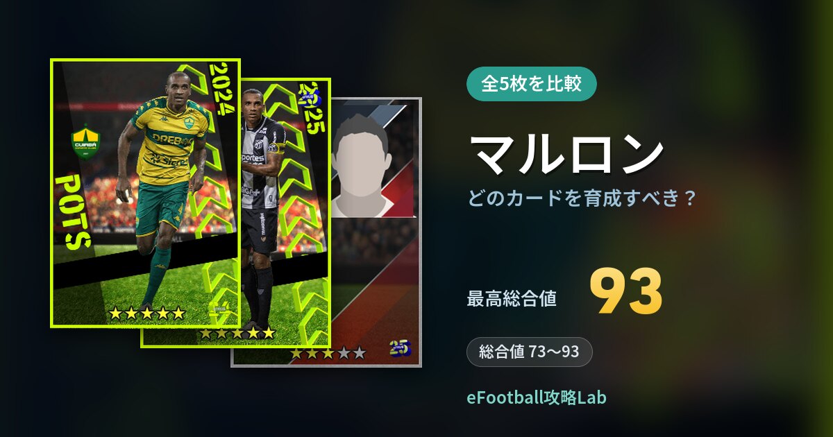 【イーフト】マルロンはどのカードを育成すべき？全5枚を比較
