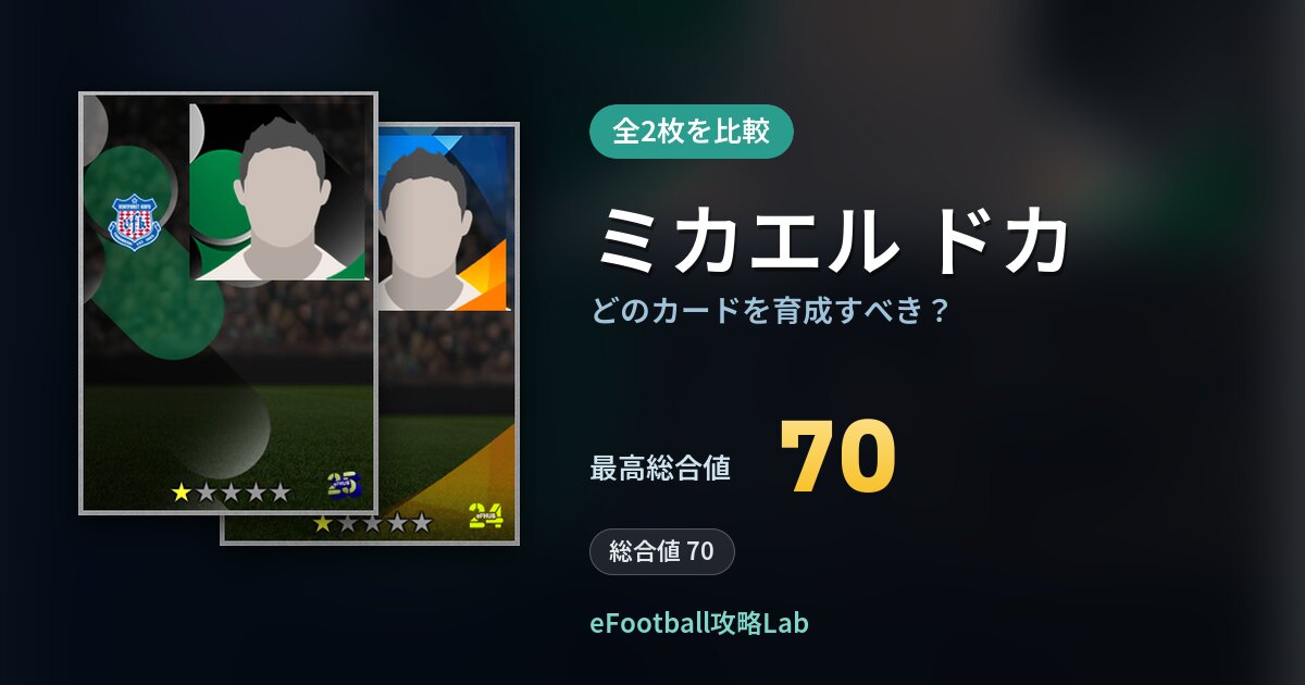 【イーフト】ミカエル ドカはどのカードを育成すべき？全2枚を比較