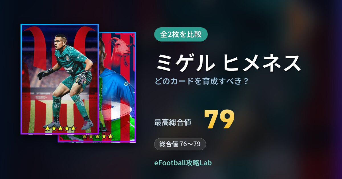 【イーフト】ミゲル ヒメネスはどのカードを育成すべき？全2枚を比較