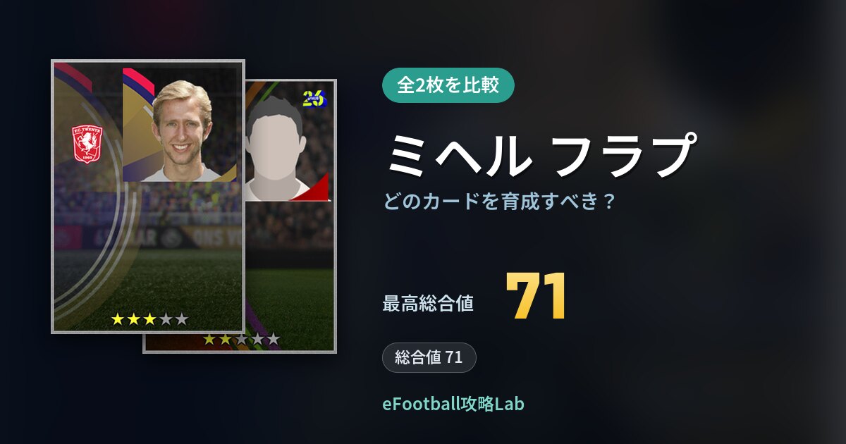 【イーフト】ミヘル フラプはどのカードを育成すべき?全2枚を比較