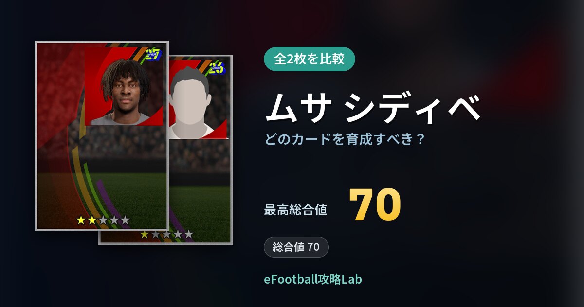 【イーフト】ムサ シディベはどのカードを育成すべき？全2枚を比較