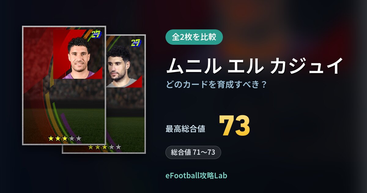 【イーフト】ムニル エル カジュイはどのカードを育成すべき？全2枚を比較