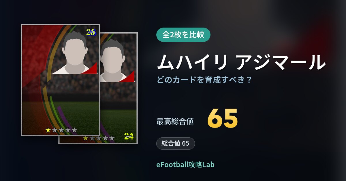 【イーフト】ムハイリ アジマールはどのカードを育成すべき？全2枚を比較