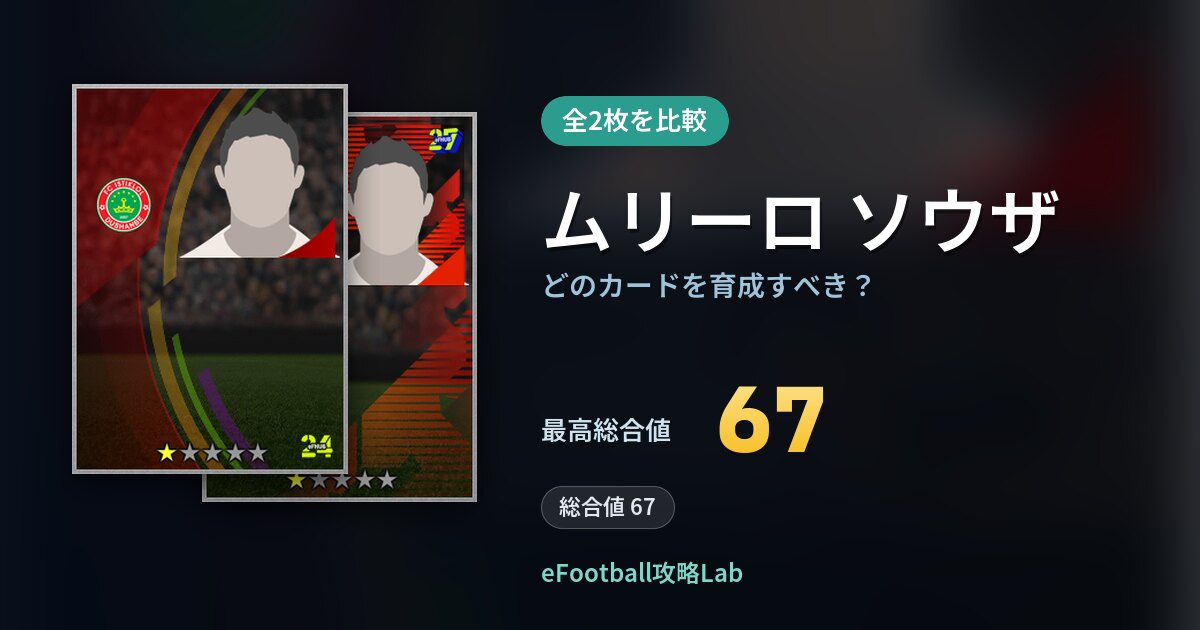 【イーフト】ムリーロ ソウザはどのカードを育成すべき？全2枚を比較