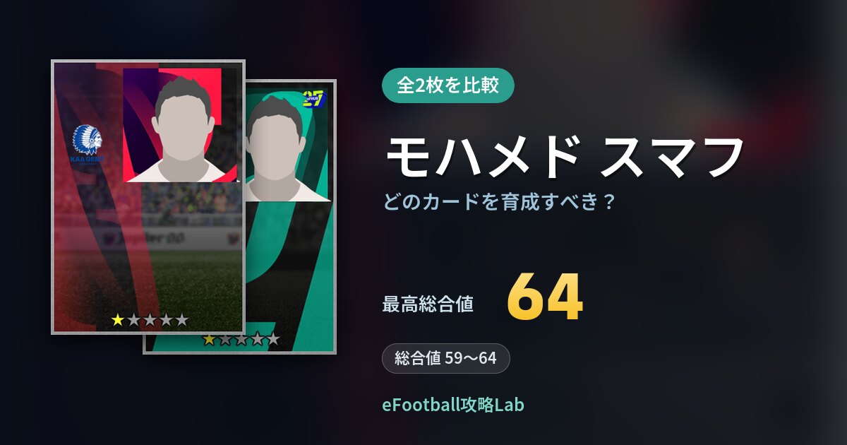 【イーフト】モハメド スマフはどのカードを育成すべき？全2枚を比較