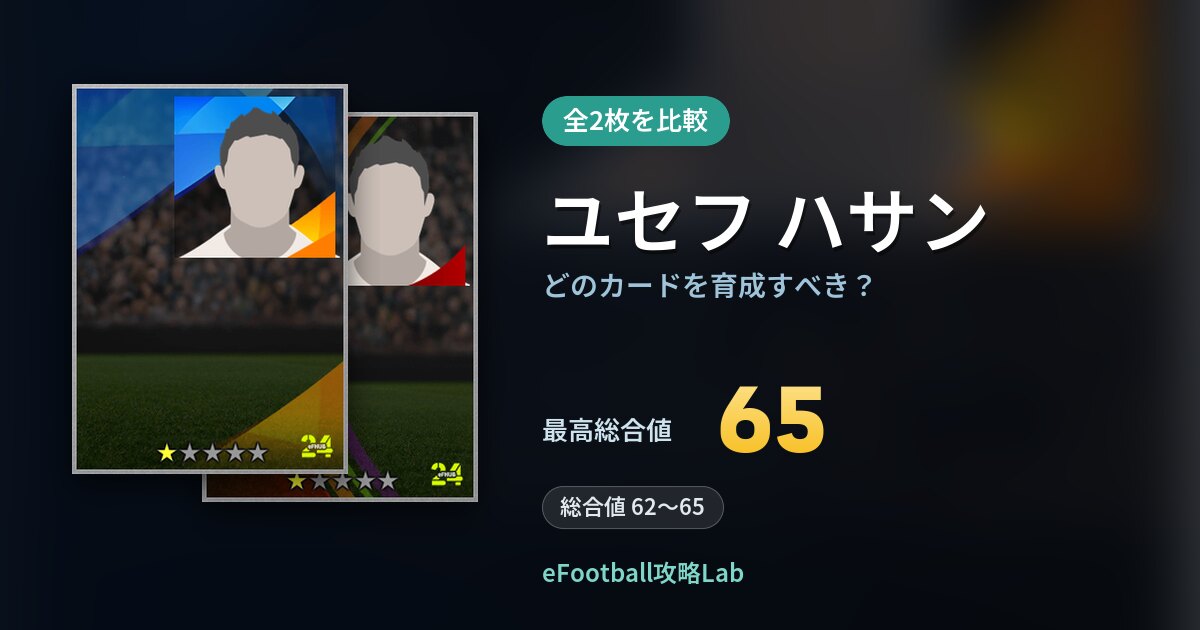 【イーフト】ユセフ ハサンはどのカードを育成すべき？全2枚を比較