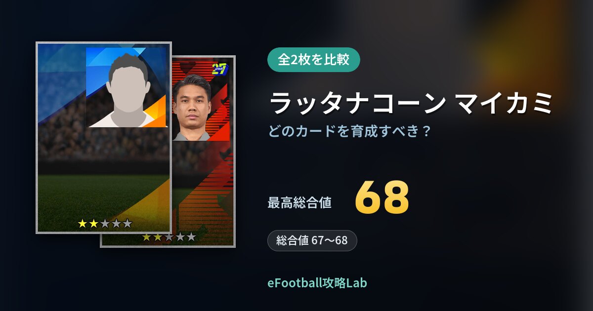 【イーフト】ラッタナコーン マイカミはどのカードを育成すべき？全2枚を比較