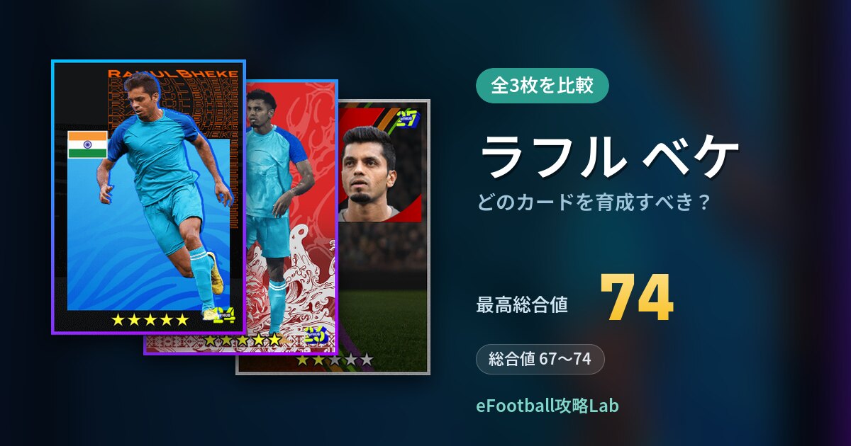 【イーフト】ラフル ベケはどのカードを育成すべき？全3枚を比較