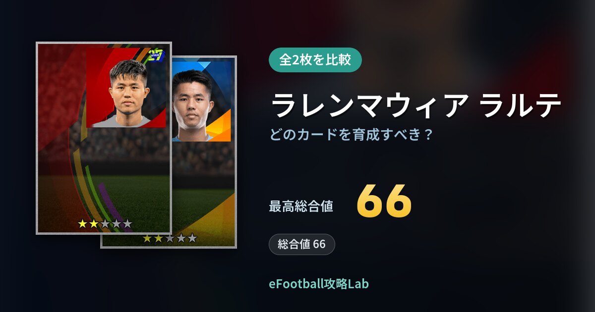 【イーフト】ラレンマウィア ラルテはどのカードを育成すべき？全2枚を比較