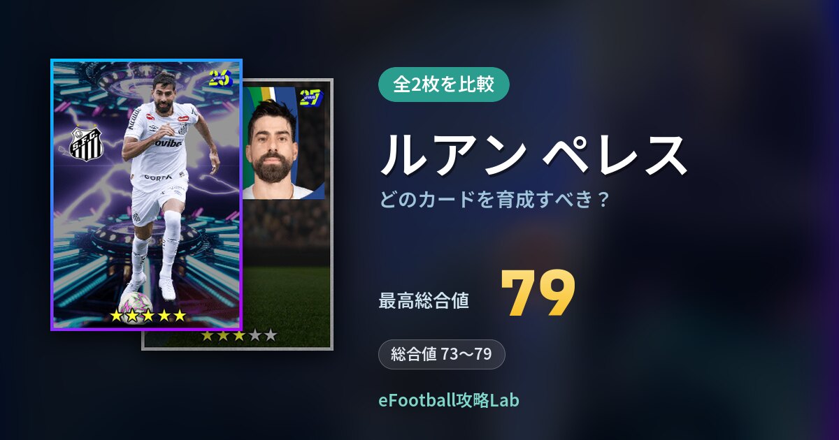 【イーフト】ルアン ペレスはどのカードを育成すべき？全2枚を比較